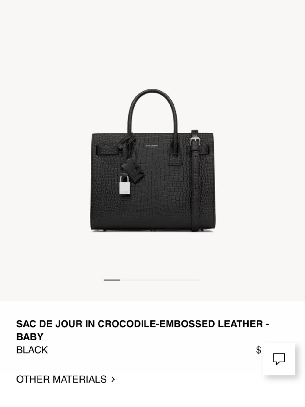 Saint Laurent Sac De Jour Baby Crocodile-Embossed Leather Satchel in Black